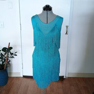 Blue Fringe Dance Dress